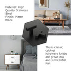 LONTAN 50 Pack Kitchen Cabinet Knobs Black Knobs for Dresser Drawers Sqaure Black Cabinet Hardware for Bathroom Cupboard,Stainless Steel