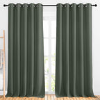 NICETOWN Blackout Curtains for Sliding Glass Door, Grommet Thermal Window Treatment Room Dividers Curtains for Living Room/Bedroom, Dark Mallard, 2 Panels, W66 x L102