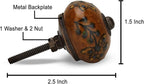 Dresser Knobs for Cabinets and Drawers Assorted, Dusty Ceramic Knob & Pull Handle for Kitchen Brown Cupboard Wardrobe Decorative Furniture Knobs - Pack of 6 (Dark Brown)