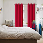 BGment Room Darkening Curtains 84 Inches Long - Grommet Thermal Insulated Drapes Window Treatment Curtains for Bedroom, 2 Panels, 42 x 84 Inch, Red