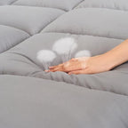 Cooling Mattress Pad Extra Thick Bed Topper Plush Pillow Top Hotel Quality Down Alternative Mattress Topper for Queen Bed, Queen Size, Grey