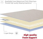 MAXYOYO Japanese Floor Mattress Futon Mattress, Thicken Sleeping Pad Foldable Roll Up Floor Futon for Adults Tatami Mat Dormitory Bed Lounger, Off White, Full Size