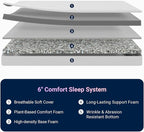 Avenco Twin Size Mattress, 6 Inch Memory Foam Twin Mattress in a Box for Comfort Sleep & Pressure Relief, CertiPUR-US Certified Firm Mattresses
