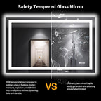 LOAAO 48"X30" LED Bathroom Mirror with Lights, Anti-Fog, Dimmable, Backlit + Front Lit, Lighted Bathroom Vanity Mirror for Wall, Memory Function, Tempered Glass, Shatter-Proof, ETL Listed