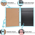 KINLINK 10x12.5 Kids Art Frames Set of 2, Solid Wood Kids Artwork Frames Changeable with Acrylic Front Opening Holds 150 Pictures, Art Frame for Kids Artwork with Mat or without Mat, Light Blue