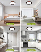 hepside 2PACK Flush Mount LED Ceiling Light Fixture Oil Rubbed Bronze, 12Inch 28W, Dimmable 3000K-4500K-6000K 3 Color Ceiling Lamp 3200LM Low Profile Ceiling Light for Kitchen Bedroom Hallway