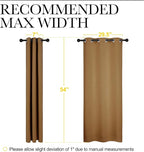 NICETOWN Sleek Blackout Curtains 54 inches Length for Small Windows, Noise Reducing and Block Draft Panels for Door Doorway Laundry Office Luxury Decor Theme (2 Panels, Gold Brown, W34 x L54 -Inch)