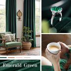 Lazzzy Velvet Blackout Curtains Thermal Insulated Room Window Drapes Super Soft Luxury Curtains for Living Room Bedroom Rod Pocket 2 Panels, Emerald Green, 52" W x 120" L