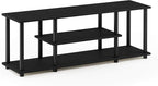 Furinno Turn-N-Tube No Tools 3D 3-Tier Entertainment TV Stand up to 50 inch TV, Round Tubes, Walnut