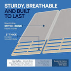 Nutan Inch Sturdy Box Spring for Mattress Support-Durable and Fully Assembled, Natural Wood Queen, White, 2" Foundation