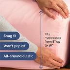 King 6 Piece Sheet Set - Comfy Breathable & Cooling - Ultra-Soft Hotel Luxury Bedding Set with 8-16 Inch Deep Pockets - 1 Flat & 1 Fitted Sheet & 4 Pillowcases - Wrinkle Free & Easy Care - Baby Pink