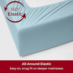 Mellanni Extra Deep Twin XL Sheets - 3 PC Iconic Collection Bedding - Hotel Luxury, Ultra Soft, Cooling Bed Sheets - Wrinkle, Fade, Stain Resistant (Twin Extra Long, Aqua)