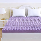MUXHOMO 2 Inch 7-Zone King Mattress Topper, Egg Crate Foam Mattress Topper King Size for Back Pain, Lavender Cooling Gel Infused Bed Pad, CertiPUR-US and Oeko-TEX Certification (76"×80")