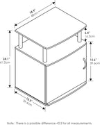 Furinno Jaya End Side Sofa Table/Nightstand with Door, Amber Pine/Black
