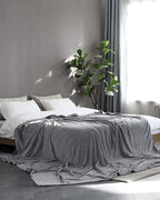 KMUSET Fleece Blanket Twin Size Grey Lightweight Throw Blanket Super Soft Cozy Microfiber Blanket Factory Shop