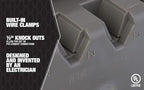 Southwire MSBMMT3G 3 Gang Multi Mount Device Box with Depth Adjustable; Heavy Duty 42lb; Gray