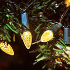 Battery Operated String Lights - 18ft 50 LED C3 String Lights Christmas Lights Battery Powered String Lights for Indoor Outdoor Christmas Tree Wreath Party Decoration, Waterproof, Warm White