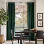 Lazzzy Velvet Blackout Curtains Thermal Insulated Room Window Drapes Super Soft Luxury Curtains for Living Room Bedroom Rod Pocket 2 Panels, Emerald Green, 62" W x 120" L