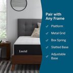 Lucid 12 Inch Memory Foam Mattress - Medium Plush Feel - Infused with Refreshing Bamboo Charcoal and Cooling Gel - Bed in a Box - Temperature Regulating - Pressure Relief - Breathable - Twin XL Size