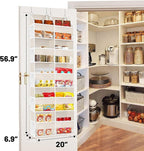 Ofiray-home Over the Door Organizer 5 Tiers,Extra Large Behind Door Storage of 10 Compartments,80 lbs Weight Capacity Over the Door Storage, Door Hanging Organizer for Closet, Diaper Organizer, Beige