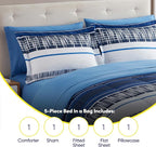 Sweet Home Collection 5 Piece Comforter Set Bag Solid Color All Season Soft Down Alternative Blanket & Luxurious Microfiber Bed Sheets, Mediterranean, Twin