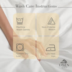 Linen Home 100% Cotton Percale Sheets Queen Size, Ivory, Deep Pocket, 4 Pieces Set - 1 Flat, 1 Deep Pocket Fitted Sheet and 2 Pillowcases, Crisp Cool and Strong Bed Linen