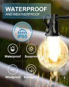 Lightdot 200FT Outdoor String Lights, LED Bistro String Lights with Shatterproof G40 Vintage Bulbs, 2200K Dimmable, Waterproof Hanging Lights for Porch, Deck, Garden, Backyard, Balcony - ETL Listed