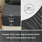 CozyLux Oversized King Comforter Sets Dark Grey, 7 Pieces Bed in a Bag, Ultra-Soft All Season Bedding Sets with Stitch Quilted Comforter, Flat Sheet, Fitted Sheet, Pillowcases, Dark Gray