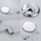 Wall Mounted Makeup Mirror, 3X Wall Mounted Magnifying Mirror Adjustable Height Double-Sided Mirrors for Bathroom Vanity,8 Inch Extendable Bathroom Mirror for Shaving 6 inches