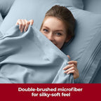 Mellanni Extra Deep Twin Sheets - 3 PC Iconic Collection Bedding - Hotel Luxury, Ultra Soft, Cooling Bed Sheets - Wrinkle, Fade, Stain Resistant (Twin, Spa Blue)