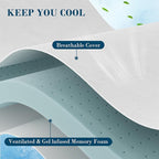 3 Inch King Size Memory Foam Mattress Topper, Cooling Gel Bed Topper with Removable Cover, Soft & Pain Relief & Breathable, CertiPUR-US & Oeko-Tex Certified