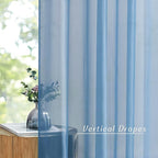 NICETOWN Voile Sheer Stone Blue Curtains 84 Inches Long, Grommet Airy & Lightweight Window Treatment Translucent Elegant Drapes for Living Room/Bedroom, W54 x L84, 2 Panels