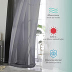 OWENIE Black Sheer Curtains 72 Inches Long 2 Panels, Transparent Voile Sheer Curtain Double Rod Pocket Gauze Drapes for Living Room Bedroom Window Sliding Glass Door Treatment, 42 x 72 Inch