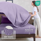 HEVUMYI Purple & Light Purple Twin Comforter Set - 5-Piece All Season Bed in a Bag Twin, Ultra Soft Bedding Set with Comforter, Flat Sheet, Fitted Sheet, Pillowcases, Pillow Shams