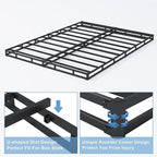 Full Box Spring - 4 Inch High Profile Box Spring for Full Bed, Sturdy Metal Frame Mattress Foundation, Easy Assembly, Quiet & Noise-Free