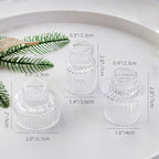 Clear Candlestick Holders 12PCS Ribbed Glass Taper Candle Holders for Tealight Stick Candles Table Centerpieces Thanksgiving Christmas Indoor and Outdoor Decorations