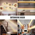 White COB Led Strip Lights Max with RF Remote, 16.4ft 3000K Dimmable Ultra Bright Warm White COB Light Strip, Adhesive Indoor COB Led Lights for Living Room, Shelf, Cabinet