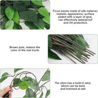 GTIDEA 36PCS Artificial Ficus Leaves Branches Faux Ficus Tree Branches Artificial Greenery Stems Silk Floral Arrangement for Benjamina Tree DIY Wedding Bouquet Summer Wreath Wall Decor (24.04 Inch)
