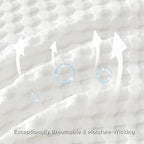 Bedsure Cooling Cotton Waffle Oversized King Blanket - Lightweight Breathable Blankets Rayon Derived from Bamboo for Hot Sleepers, Luxury Throws for Bed and Sofa, White, 120x96 Inches