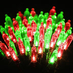 LYHOPE Battery Christmas Lights, 33ft 100 LED Christmas Lights Waterproof 8 Modes Battery Operated String Light for Outdoor & Indoor, Xmas Tree, Wreaths, Holiday Decoration (Red & Green)