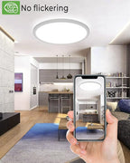 zemty 4Pack 16.5 Inch LED Ceiling Light Flush Mount, 36W 4200lm Super Slim Flush Mount Ceiling Light Fixtures, 3000K/4500K/6000K Selectable Ceiling Lamp for Bedroom Kitchen Living Room (White)