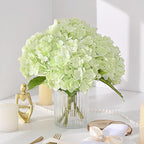 MARTINE MALL 3Pcs 21in Hydrangea Artificial Flowers, Latex Real Touch Hydrangeas Lifelike Large Hydrangea Flowers for Home Decor Party Arrangements Wedding Bouquets Centerpieces (Light Green)