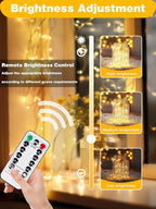 3 Pack 60LED Christmas Battery Operated Fairy Lights with Remote, 8 Modes String Lights with Timer, Dimmable, Memory Function, Waterproof Twinkle Lights for Outdoor Indoor Christmas Decor(Warm White)