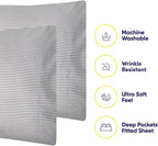 King Size Bed Sheets - 6 Piece 1500 Supreme Collection Fine Brushed Microfiber Deep Pocket King Sheet Set Bedding - 2 Extra Pillow Cases, Great Value, King, Classic Stripe Gray