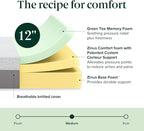 ZINUS 12 Inch Ultima Memory Foam Mattress [New Version], Twin, Fiberglass Free, Medium Firm Feel, Breathable Airflow Memory Foam, Certified Safe Foams & Fabric, Mattress in A Box