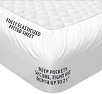 COONP Twin XL Mattress Topper, Extra Thick Pillowtop, Cooling Plush Mattress Pad Cover Cotton Top Bed Topper Protector with 8-21 Inch Deep Pocket