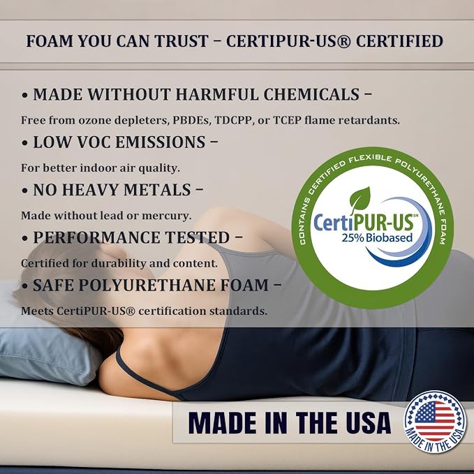 Foamma 10” x 35” x 79” Truck, Camper, RV Travel Visco Gel Memory Foam Bunk Mattress Replacement, Made in USA, Comfortable, Travel Trailer, CertiPUR-US Certified, Cover Not Included