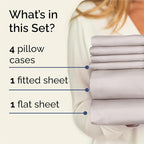 King 6 Piece Sheet Set - Comfy Breathable & Cooling - Ultra-Soft Hotel Luxury Bedding Set with 8-16 Inch Deep Pockets - 1 Flat & 1 Fitted Sheet & 4 Pillowcases - Wrinkle Free & Easy Care - Light Grey