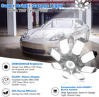 Led Garage Light - 20000LM Super Bright 6500K Garage Lights Ceiling Led w/ 8 Adjustable Panels Garage Shop Light Compatible for E26/E27 Socket Applicable for Workshop Barn Warehouse Attic