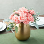 Juvale Artificial Roses for Wedding Decor - 3-Inch Pink, 100 Pack - Realistic Artificial Flowers for Centerpiece Table Decorations